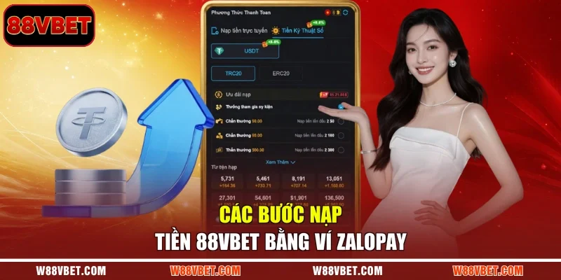 Các bước nạp tiền 88VBET bằng ví ZaloPay